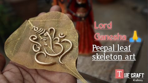 Leaf skeleton art Pipal Leaf Art, Leaf Skeleton Art, Ganesh Craft, Peepal Leaf, Leaf Art Diy, Leaf Skeleton, Design Sketchbook, Ganesh Art, Fashion Design Sketchbook