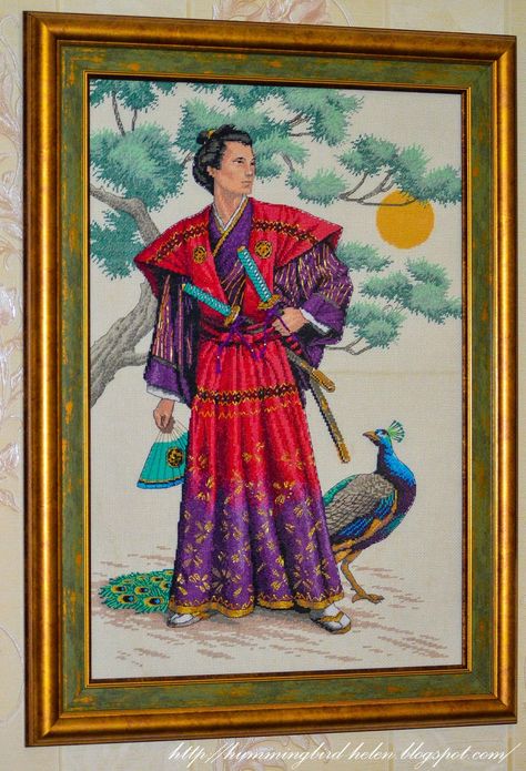 Hummingbird: The Mighty Samyrai. Dimensions 3881 Cross Stitch Angels, Stitch And Angel, Samurai Warrior, Felt Applique, Needlepoint Kits, Counted Cross Stitch Kits, Inuyasha, Gold Collection, Cross Stitch Charts