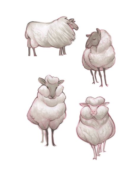 Sheep Character, Sheep Vector, Sheep Design, Illustration Manga, Animation Anime, Sheep Art, Art Animation, Creature Drawings, Animal Sketches