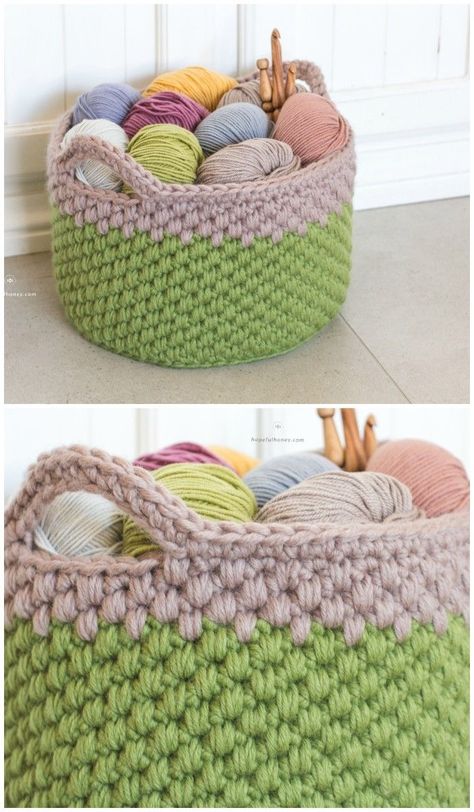 Crochet Baskets Free Patterns, Crochet Storage Baskets Free Pattern, Crochet Storage Baskets Free, Floor Basket, Crocheted Basket, Crochet Basket Pattern Free, Crochet Storage Baskets, Patterns Simple, Big Basket