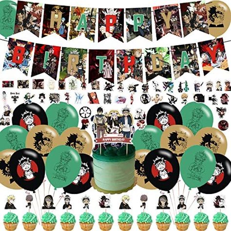 Ships within 24 Hours or Less! Buy This Product Form Our Website For Your Amazing Party! Black Clover Birthday Party Decoration Japanese Anime Themed Party Supplies for Boys with Black Clover Happy Birthday Banner Cake Topper Stickers Shop at https://www.homepartyking.com/product/black-clover-birthday-party-decoration-japanese-anime-themed-party-supplies-for-boys-with-black-clover-happy-birthday-banner-cake-topper-stickers Anime Themed Party, Anime Birthday Party, Birthday Banner Cake Topper, Dream Birthday, Anime Cake, Anime Party, Stickers Shop, Cake Banner Topper, Birthday Stuff