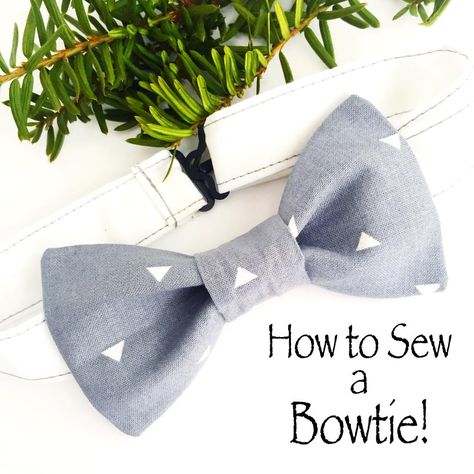 How to Sew a Bowtie | Learn how to sew a bowtie for your son or hubby with this tutorial! Tie Pattern Free, Bow Tie Tutorial, Sewing Men, Bowtie Pattern, Tie Pattern, Diy Bow, Sewing Projects For Beginners, Dog Bows, Sewing Skills