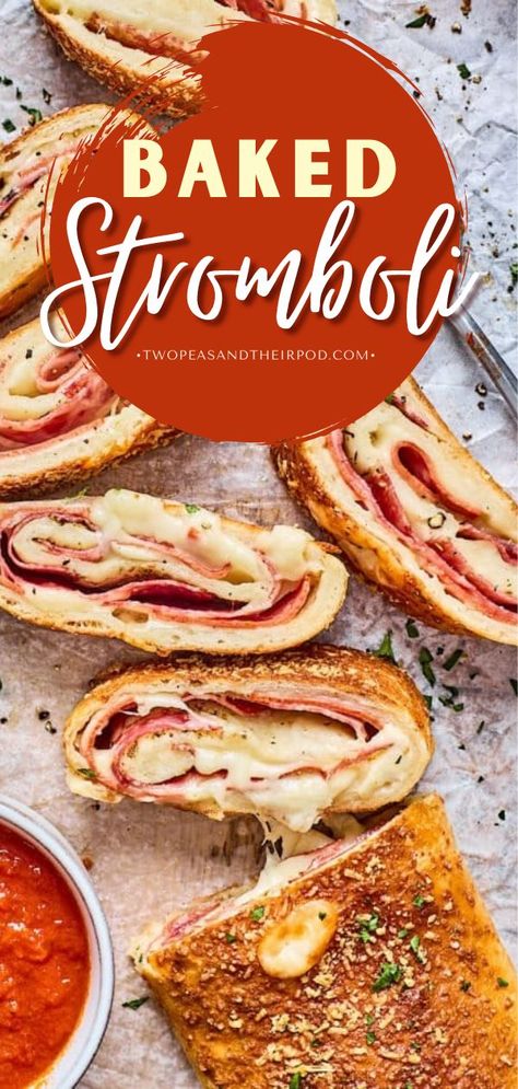 Stromboli, easy appetizer recipes, family dinner ideas for tonight Dinner With Salami, Sharp Provolone Recipes, Salami And Pepperoni Recipes, Salami Crescent Roll Recipes, Recipes Using Pizza Dough Dinners, Recipes Using Sliced Provolone Cheese, Sliced Salami Recipes, Food For 12 People, Recipe With Salami