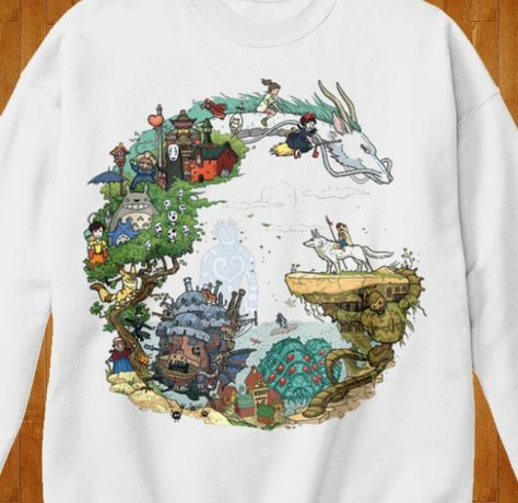 Ghibli Tshirt, Ghibli Studios, Tee Shop, Aesthetic Clothes, Cool Shirts, Christmas Sweaters, Must Haves, Winter Fashion, Graphic Sweatshirt