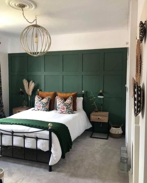 Panelled Bedroom, Sage And Teal, Bedroom Navy, Peaceful Bedroom, Zen Den, Teal Bedroom, Spare Bedroom, Bedroom Green, To Be Honest