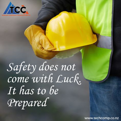 Safety does not come with luck. It has to be prepared. TCC wishes you a #Happy and #Safe #Weekend. Workplace Safety Quotes, Workplace Safety Slogans, Safety Campaign, Safety Quotes, Health And Safety Poster, Safety Slogans, Asif Ali, Safety Poster, Sign Boards