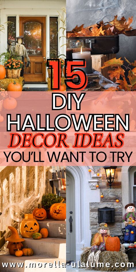 we are sharing the best 18 DIY Halloween and Samhain Decor Ideas! For inside and outside, traditional and with natural materials. These witchy decoration ideas can be easy done by one self. Not only are these diy projects handmade, they are also chic and elevated to provide an unforgettable Halloween party or Samhain night for any wicca witch, pagan or halloween lover. Samhain Decorations Diy, Witchy Decor Diy, Samhain Decorations, Decorating For Halloween, Halloween Decor Ideas, Halloween Props Diy, Diy Halloween Decor, Witchy Crafts, Witchy Decor