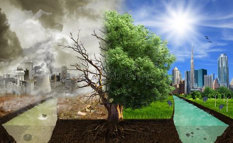 Two options / sides , eco concept, eco digital art. Pollution vs. healthy enviro , #Aff, #eco, #concept, #options, #sides, #digital #ad Eco City, Environmental Degradation, Animal Agriculture, Factory Farming, Change Picture, Ascended Masters, Water Pollution, Water Resources, Background Pictures