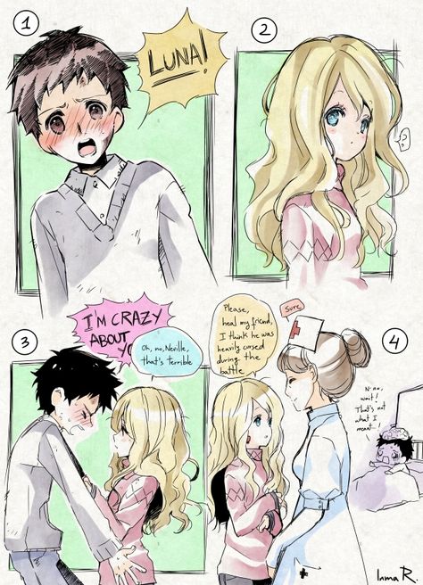 Neville and Luna - Friends. by inma.deviantart.com on @DeviantArt Neville And Luna, Harry Potter Luna Lovegood, Severus Rogue, Neville Longbottom, Harry Potter Pin, Harry Potter Comics, Harry Potter Anime, Harry Potter Jokes, Luna Lovegood