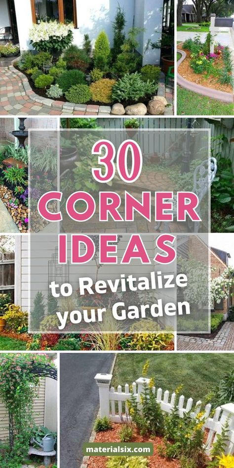 Find inspiration with our 30 Corner Garden Ideas that turn forgotten spaces into captivating garden highlights. From cozy reading nooks to lush plant corners, we've got something for everyone. Ready to turn your garden corners into enchanting retreats? Click through for an abundance of creative ideas! Corner Yard Garden, Landscaping A Corner Area, Triangle Shaped Garden Ideas, Outdoor Planting Ideas, Corner Flower Garden Ideas, Corner Yard Ideas, Corner Landscaping Ideas Backyard, Shady Corner Garden Ideas, Triangle Garden Ideas