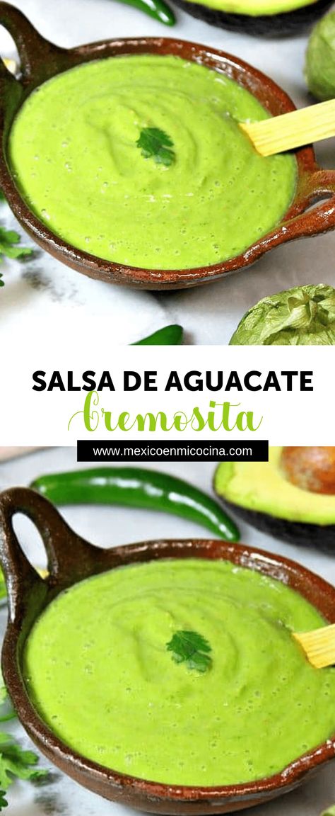 Salsa Chicken Crockpot, Fresh Salsa Recipe, Creamy Avocado Sauce, Tacos Al Pastor, Avocado Sauce, Salsa Chicken, Latin Food, Salsa Recipe, Mexican Food Recipes Authentic