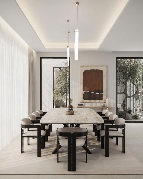 Dinng Table, Phuket Villa, Minimal Contemporary, Contemporary Dining Chair, Dinning Room Design, Interiors Dream, Luxury Dining Room, Alien Planet, Contemporary Dining Room