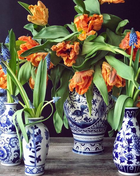 Dutch Flowers, Ginger Jar Lamp, White Ginger Jars, Petal Pushers, Todays Mood, Blue And White Vase, White Vase, Blue And White China, Beautiful Flower Arrangements