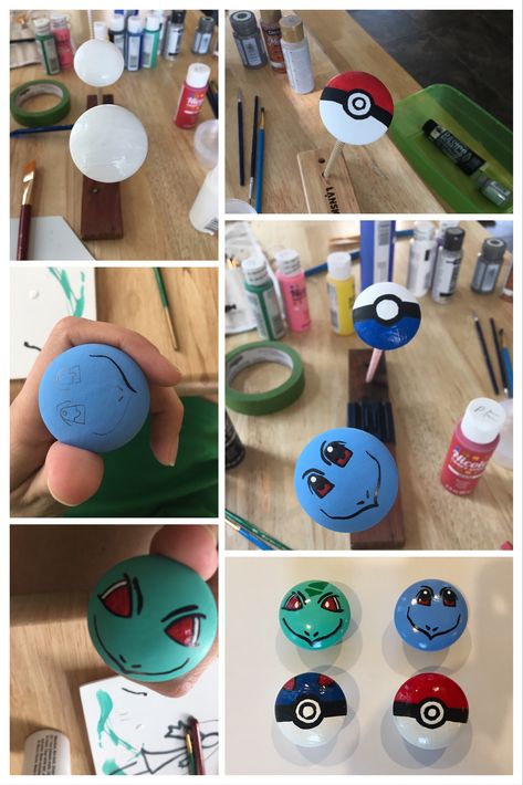 Pokemon room idea, Pokemon room DIY projects, Pokémon dresser knobs, Pokemon kids room, hand painted pokemon knobs, Pokémon Dresser, Pokemon Dresser Diy, Pokemon Bedroom Ideas Diy, Pokemon Kids Room, Pokemon Room Ideas Kids, Room Diy Projects, Pokemon Bedroom, Pokemon Decor, Pokemon Room