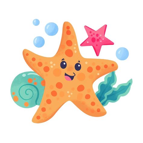 Starfish Drawing, Cartoon Starfish, Graphic Design Tutorials Learning, Clay Pot Crafts, Sewing Art, Vector Hand, Graphic Design Tutorials, Design Tutorials, Birthday Theme