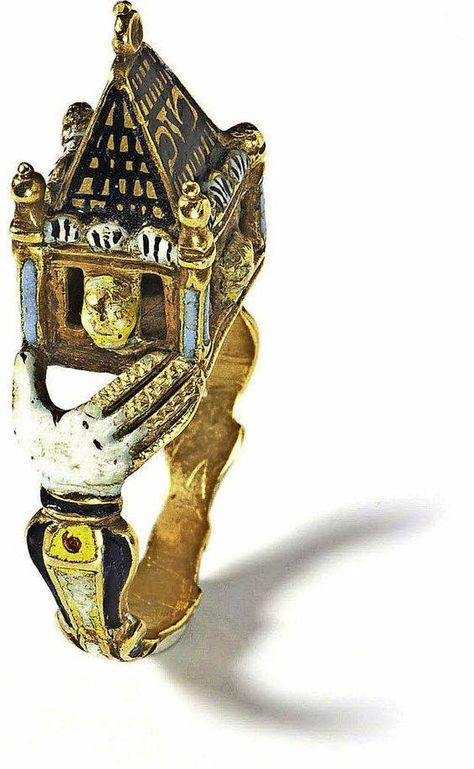 Antique Jewish wedding ring 17th Century Schmuckmuseum Pforzheim Jewish Wedding Rings, Architectural Rings, Diamond Crown Ring, Architectural Jewelry, Jewish Symbols, Strange History, Tudor History, Vintage Gold Rings, Historical Women