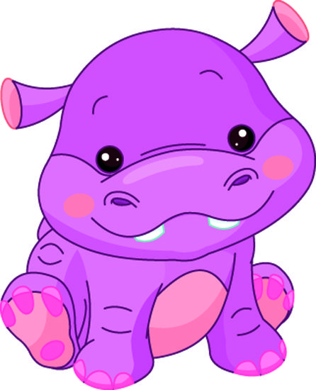 Purple hippo! Zoo Illustration, Cartoon Hippo, Cute Lamb, Cute Hippo, Zoo Babies, Free Cartoons, Cute Clipart, Cute Elephant, Animal Clipart