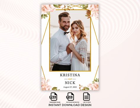 Wedding Photo Booth Templates, Photobooth Overlay Templates, Wedding Photobooth Template Design, Minimalist Photobooth Template, Wedding Photo Booth Print Design, Photobooth Template, Photo Boxes, Anniversary Photo, Wedding Photo Booth