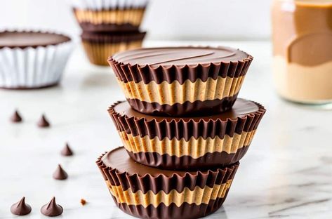 Recipe: 4-ingredient Keto Peanut Butter Cups | Marama Experience 3 Ingredient Peanut Butter Cups, Low Carb Reese Cups, Keto Peanut Butter Cups 3 Ingredients, Keto Peanut Butter Cups, Homemade Reese’s Peanut Butter Cups, Peanut Butter Cups Recipe, Silicone Cupcake Liners, Keto Peanut Butter, Low Carb Sweeteners