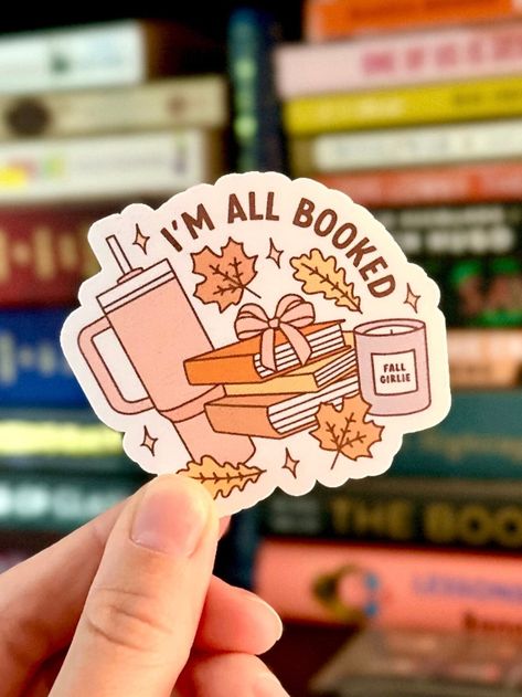 Waterproof and ready to stick to whatever you please! Fall Bookish Stickers, Book Club Stickers, Fall Sticker Ideas, Printable Sticker Paper, Book Stickers, Bookish Stuff, Bookish Things, Cozy Gift, E Reader