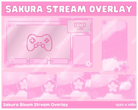 Take home this Complete Pink Sakura Bloom Streaming Package today for only CA$9.99 This Streaming Package includes: ★ 4 Waiting Screen Overlays. (Starting soon, BRB, Ending, Offline) ★1 Main stream overlay ★2 WebCam Overlays ★1 Chat box ★34 Twitch Panels Sakura Bloom, Twitch Panels, Pink Sakura, Stream Overlay, Essentials List, Business Contact, Remote Work, Marketing And Advertising, Etsy App