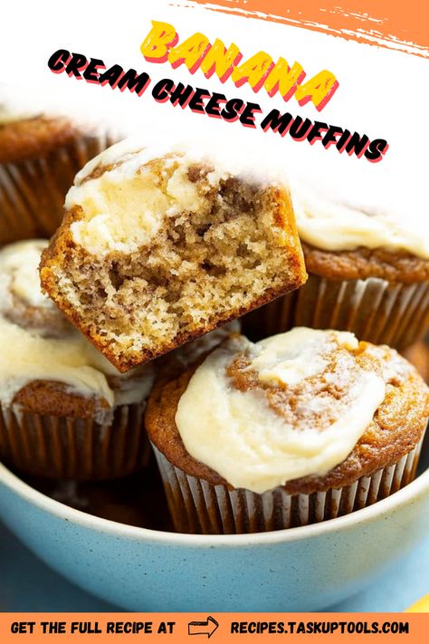 Discover the mouth-watering fusion of sweet bananas and tangy cream cheese in these homemade muffins. Perfectly moist and flavorful, indulge in the perfect balance of fruitiness and creaminess in every bite that is simply irresistible. Follow this easy recipe to bring a sweet twist to your breakfast or snack! Banana Cream Cheese Muffins, Banana Cream Cheese, Cream Cheese Muffins, Moist Banana Bread, Cream Cheese Eggs, Homemade Muffins, Muffin Batter, Cheese Muffins, Simply Irresistible