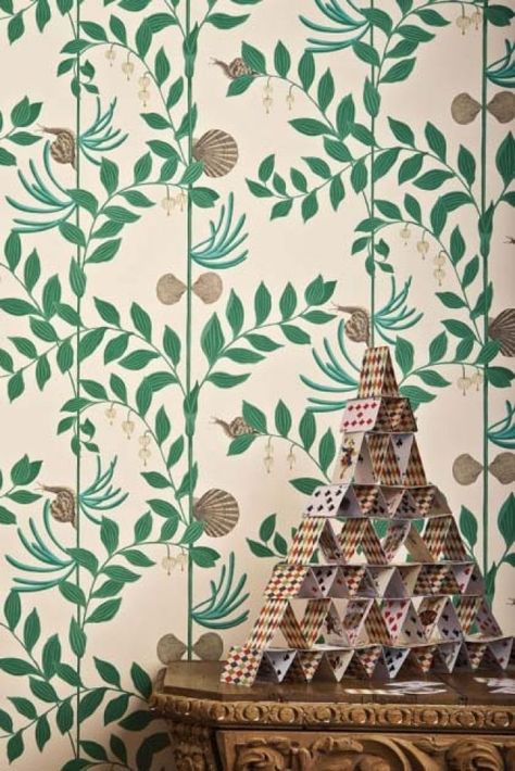 Cole & Son Whimsical Collection - Secret Garden Wallpaper - 2 Colours Available Dark Green Wallpaper, Snails In Garden, Cole And Son Wallpaper, Nina Campbell, Wallpaper Uk, Rockett St George, Garden Wallpaper, The Secret Garden, Green Collection