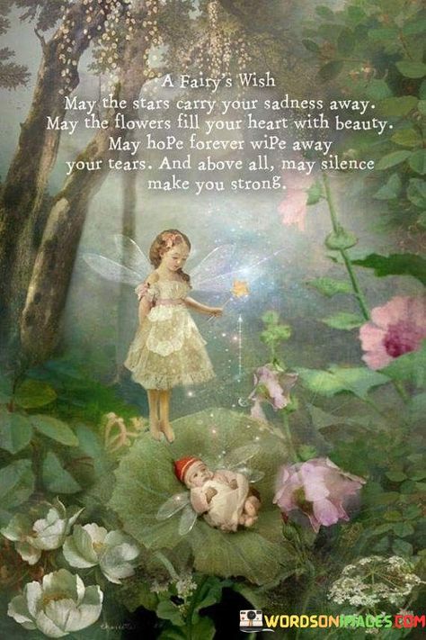 Image A Fairy's Wish May The Stars Carry Your Sadness Away Quotes in Images by admin album Charlotte Bird, Fairy Quotes, Elves And Fairies, Fairy Pictures, Fairy Magic, Flower Fairies, Fairytale Art, Suit Trousers, Slim Fit Suit