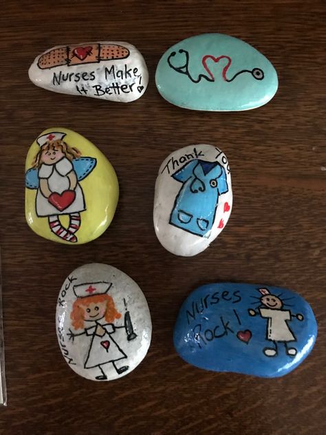 Nurse Rock, Nursing Memes, Kindness Rocks, Garden Yard Ideas, Stone Crafts, Hand Painted Rocks, Garden Yard, Yard Ideas, Stone Rocks