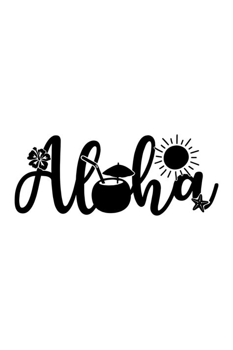 Oahu Hawaii Aloha SVG Hawaii Anime, Hawaii Words, Hawaii Drawing, Hawaiian Svg, Luau Crafts, Aloha Tattoo, Hawaii Svg, Aloha Sign, Hawaii Sweatshirt