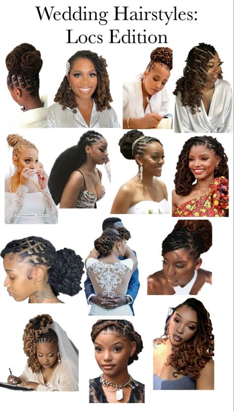 Wedding Hairstyles For Long Locs, Boho Locs Wedding, Bridal Hairstyles For Locs, Loc'd Wedding Styles, Sisterlock Styles For Wedding, Loc Hairstyle Wedding, Bridal Locks Hairstyles, Wedding Hairstyles With Dreadlocks, Wedding Hairstyles For Locs Dreadlocks