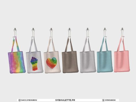 Sims 4 Tote Bag, Sims Finds, Sims 4 Challenges, Sims 4 Clutter, Brick Fence, Hotel Door, Counter Display, Fabric Tote Bags, Sims Community