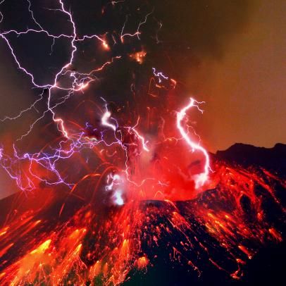 675488626 Erupting Volcano, Jose Marti, Hawaii Volcano, Lightning Storm, Active Volcano, Lightning Strikes, Life Form, Natural Phenomena, Planet Earth