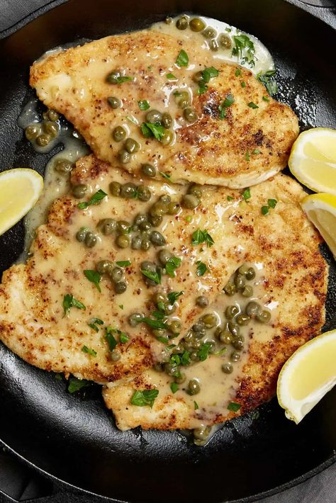 Chicken Piccata (PCOS Friendly Recipe) – Meals She Eats Meals She Eats Recipes, Picatta Chicken, Meals She Eats, Crohns Friendly Recipes, Dorm Food, Chicken Diet, Meat Recipes For Dinner, Cheap Healthy Meals, Kitchen Time