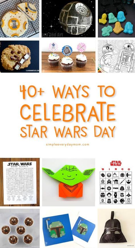 Celebrate National Star Wars Day | Find all the coolest Star Wars food, crafts, activities and ideas to celebrate May the 4th! #starwars #starwarsday #kidsactivities National Star Wars Day, Star Wars Activities, Star Wars Printables, Star Wars Classroom, Star Wars Food, Star Wars Crafts, Star Wars Bb8, May The Fourth Be With You, Star Wars Quotes