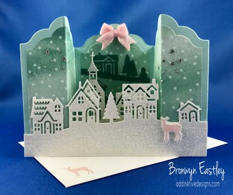 Hometown Greetings Bridge Fold Card for Just Add Ink Stampin Up Weihnachten, Box Cards Tutorial, Bridge Card, Shaped Cards, Fold Cards, Fancy Fold Cards, 3d Christmas, Card Tutorial, Christmas Cards To Make