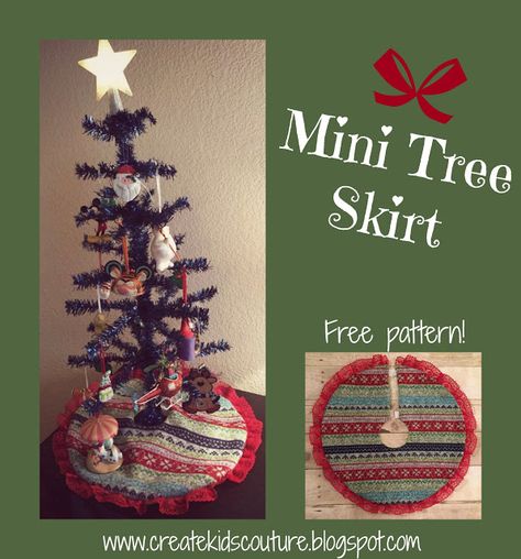 Create Kids Couture: 7th Day of Christmas: Mini Tree Skirt Mini Tree Skirt Pattern, Christmas Mini Tree, 7th Day Of Christmas, Mini Tree Skirt, Sew Christmas, Christmas Tree Skirts Patterns, Create Kids Couture, Skirt Pattern Free, Tree Skirt Pattern