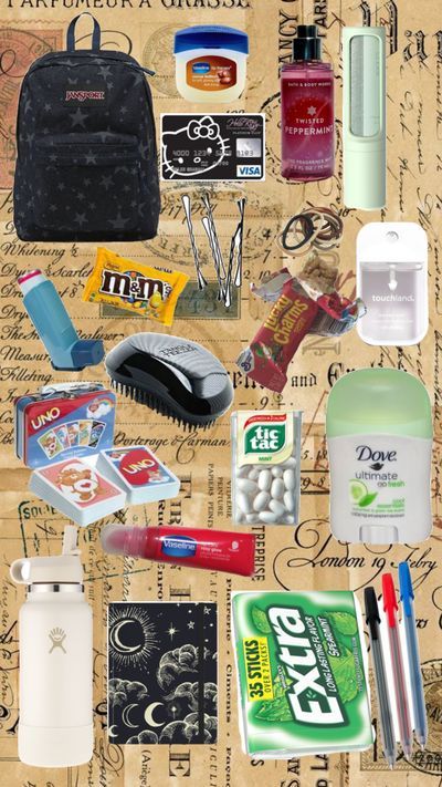 Check out Memphis1115's Shuffles Adventure Bag Essentials, Whats In My Backpack, Back To School List, What's In My Backpack, Bag Contents, Everyday Bag Essentials, Uni Bag, Y2k Bags, School Bag Essentials