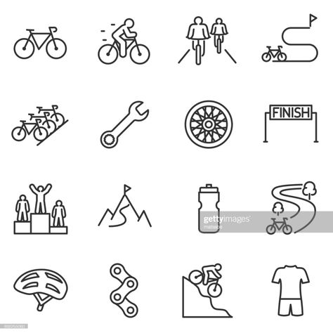 Cycling Tattoo Bicycles, Cycling Tattoo, Cycle Drawing, Cycle Painting, Bicycle Tattoo, Bike Icon, Cycling Events, Bike Tattoos, Bike Drawing