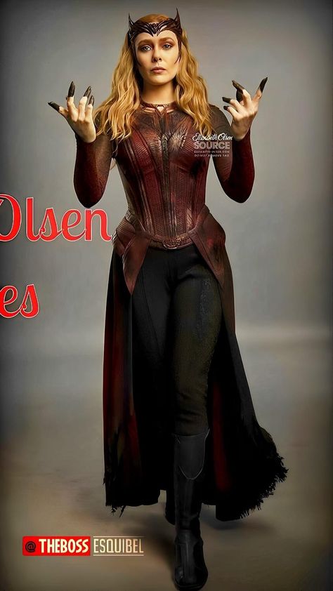 Wanda Cosplay Marvel, Scarlet Witch Multiverse Of Madness, Female Villain Costumes, Wanda Maximoff Cosplay, Witch Mom, Scarlet Witch Costume, Witch Powers, Wanda Scarlet Witch, Villain Costumes