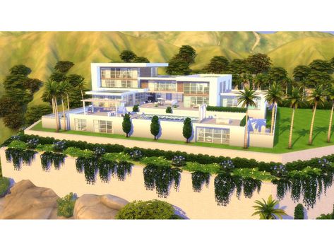 The Sims Resource - Modern Celebrity Mansion - 6BR/8BA Sims 4 Celebrity Mansion, Sims Gallery, Celebrity Mansions, Sims Builds, Sims 4 House Building, Sims Ideas, Jungle Adventure, Modern Mansion, New York Apartment