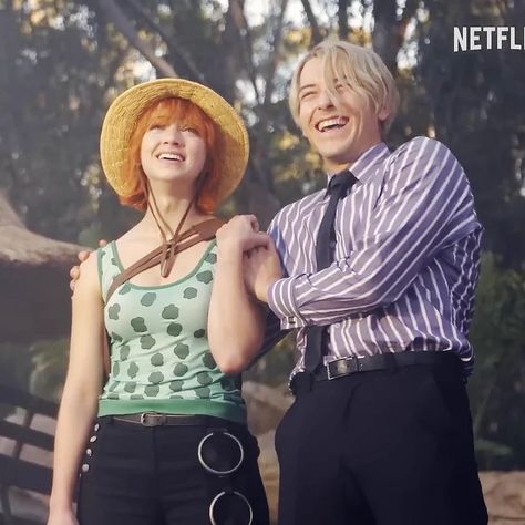 Emily Rudd And Taz Skylar, Sanji One Piece Live Action, One Piece Live Action Cast, Taz Skylar Sanji, Sanji Live Action, Taz Skylar, One Piece Live Action, Emily Rudd, One Piece Series