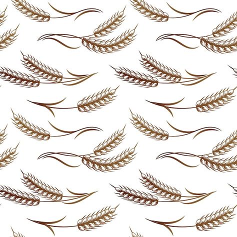 Vector seamless pattern, bouquets of spi... | Premium Vector #Freepik #vector #barley #rye #wheat-grain #wheat Repeat Pattern, Embroidery Ideas, Clay Ceramics, Rye, Vector Photo, Barley, Repeating Patterns, Seamless Pattern, Premium Vector