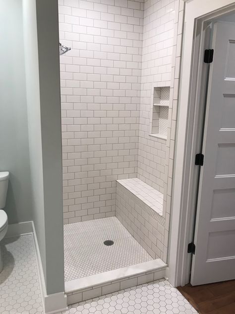 Simple Small Shower Ideas, Small Bathroom Ideas With Shower Stall, Tiny Shower Makeover, Small Standup Shower Remodel, Small Tiled Walk In Shower Ideas, Small Tile Shower Ideas Stalls, Bathroom With Small Shower Stall, Small Shower Update, Small Shower Next To Toilet