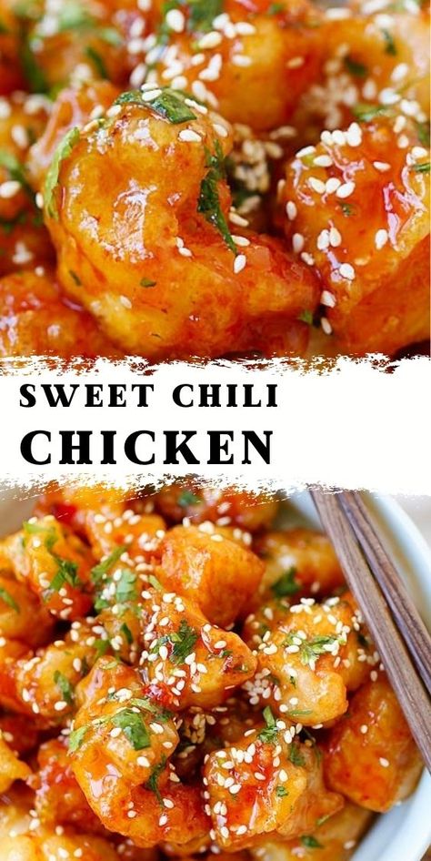 Korean Sweet Chili Chicken, Sweet Chili Thai Sauce Recipes, Sweet Chili Sauce Marinade, Sweet Chili Glazed Chicken, Sweet Ginger Chicken, Asian Sweet Chili Sauce Recipes, Asian Chilli Chicken, Recipes That Use Sweet Chili Sauce, Sweet Chili Pepper Recipes