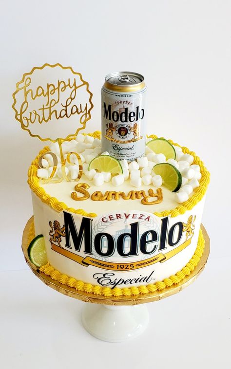 Beer Cake Design, Modelo Beer Cake, Cow Birthday Cake, Modelo Beer, Dads Birthday, Beer Cake, Cow Birthday, Dad Birthday, Cow