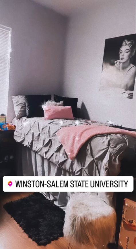 Hbcu Dorm Ideas Black, Student Apartment Decor, Baddie Rooms, Salem State University, Pink Dorm Room Decor, Winston Salem State University, Dorm Room Themes, Dorm Themes, Dorm Checklist