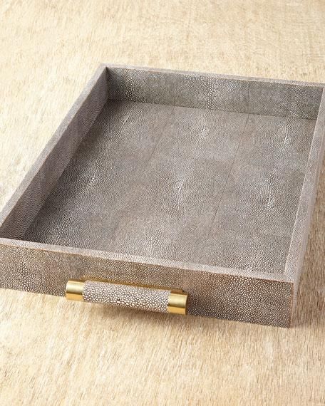 AERIN Chocolate Shagreen Rectangular Tray Designer Tray, Faux Shagreen, Leather Tray, Tray Design, Square Tray, Wood Tray, Serving Trays, Luxury Home Decor, Brass Hardware