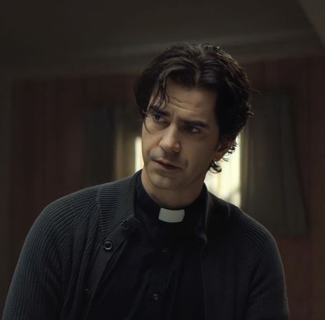 Father Paul Hill Fanart, John Pruitt, Monsignor Pruitt, Father Paul, Nicholas Chavez Priest, Father Paul Midnight, Hot Priest Aesthetic, Father Paul Hill, Midnight Mass Vampire