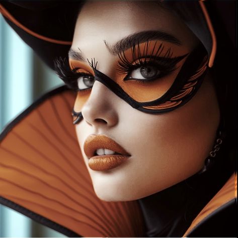 Bee Makeup, Y2k Makeup, Orange Makeup, Avant Garde Makeup, Magical Makeup, Queen Makeup, Colorful Eye Makeup, Goth Makeup, Creative Makeup Looks